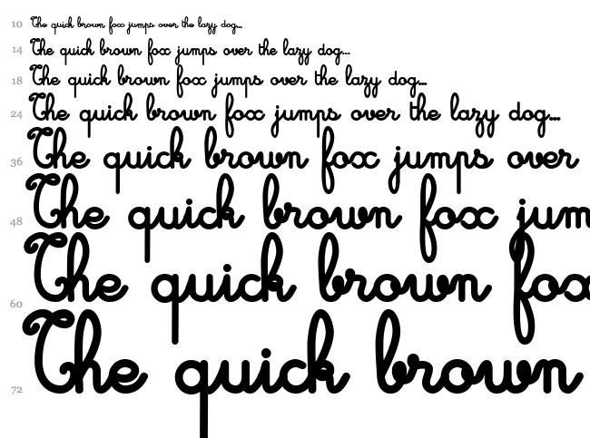 Cursive font waterfall
